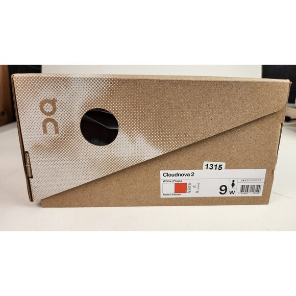 On Cloudnova 2 Women's Size 9 White Flame/Orange Mesh Athletic Running Sneakers - Picture 10 of 10